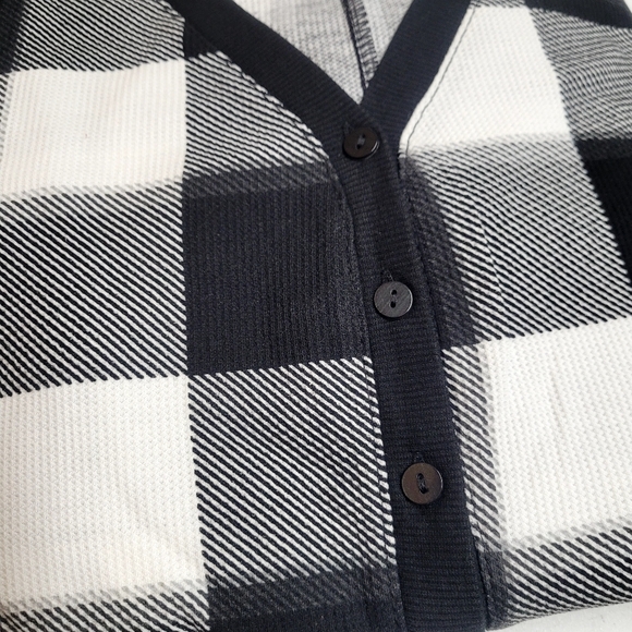 New! Women's Thermal Pajama Union Suit - Stars Above Black/White - Picture 8 of 10